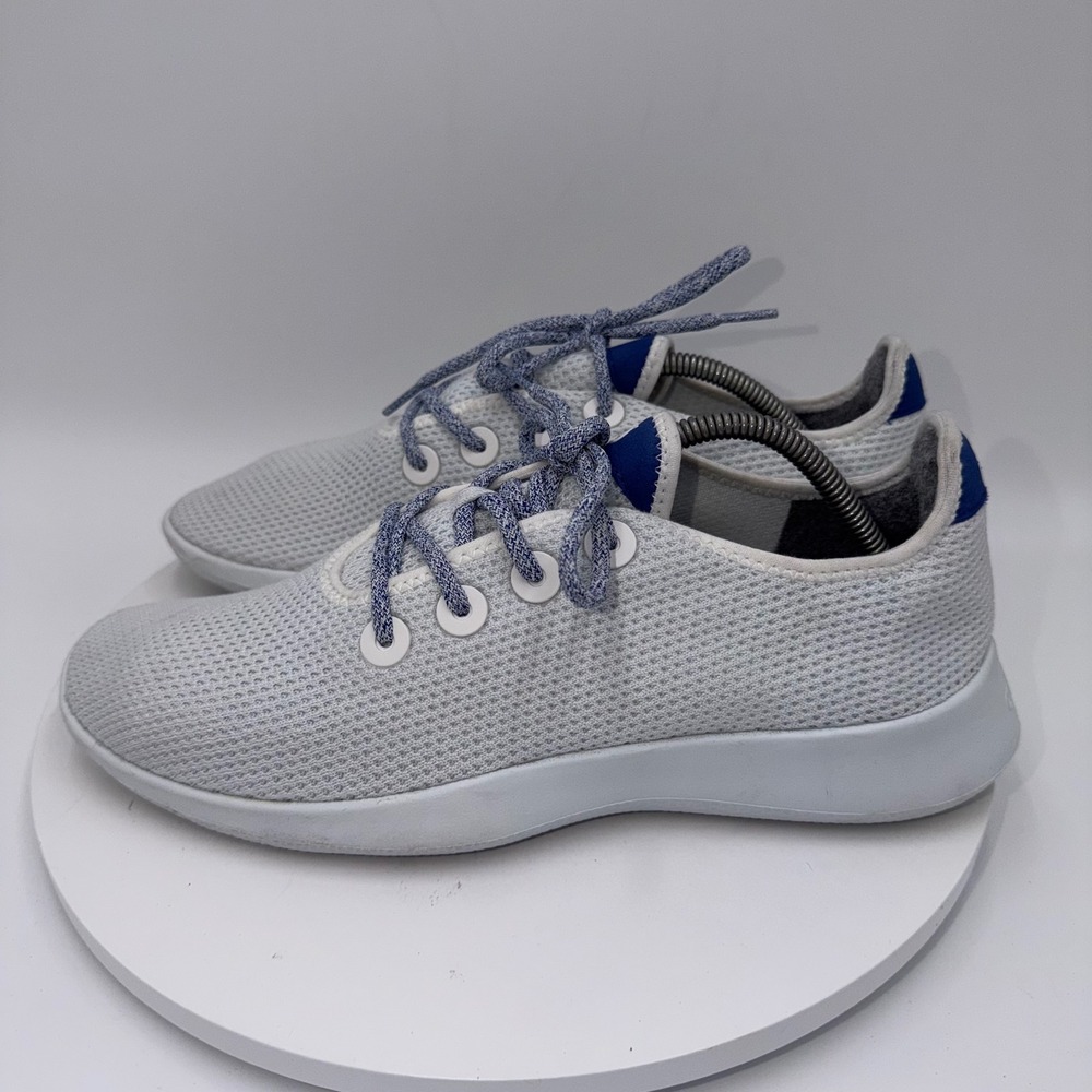 Allbirds Tree Runners Mens 10 Mist Grey Blue Sustainable Wool Knit Sneakers
